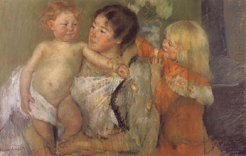 After the bath, Mary Cassatt